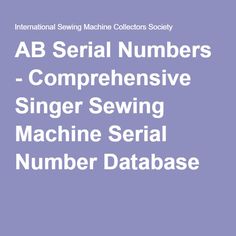 wertheim sewing machine serial number database